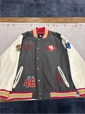 Vintage NFL Team Apparel San Francisco 49ers  Wool/Leather Varsity Jacket New